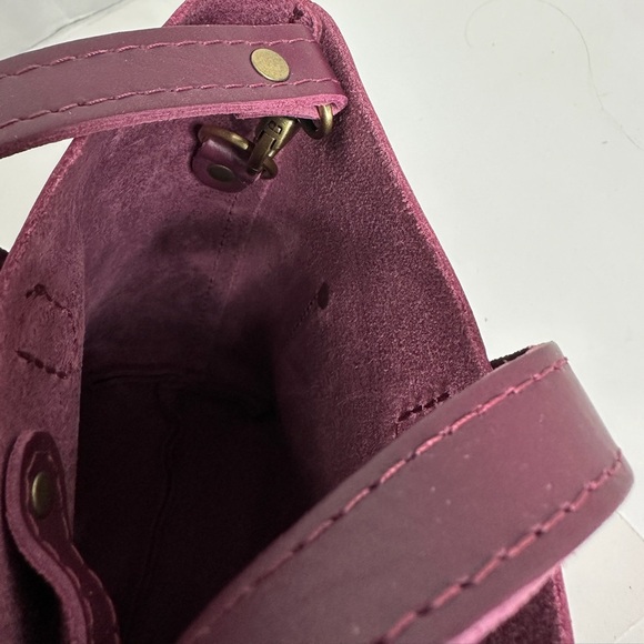 NEW Portland Leather Goods Mini Crossbody Snap Top in Color Lollipop Purple - Picture 8 of 12